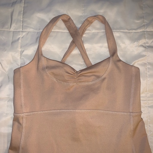 Mila Yoga Wear Top, Large Nude Bra Top, Tie Back - Picture 2 of 11